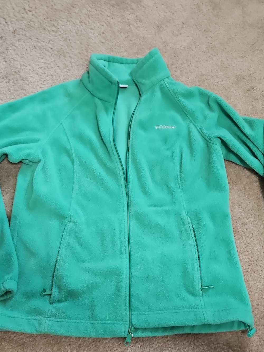 Columbia Women's Mint Green Full-Zip Teddy Fleece Jacket